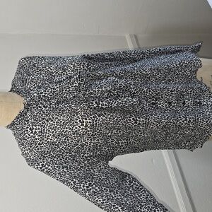 Anne‎ Fontaine Black and Cream Animal Print Blouse